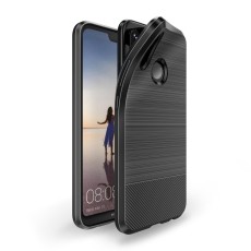 Dux Ducis Carbon TPU Back Phone Case priekš Huawei P20 Lite - Black - triecienizturīgs silikona aizmugures apvalks (bampers, vāciņš, slim TPU silicone case shell cover, bumper)