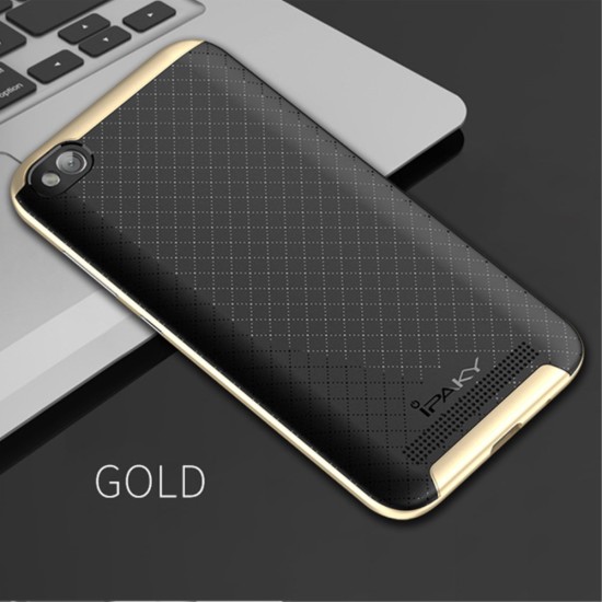 IPAKY 2-Piece PC Frame and TPU Phone Case for Xiaomi Redmi 5A - Gold - silikona ar plastikas rāmi aizmugures apvalks (bampers, vāciņš, TPU silicone cover, bumper shell)