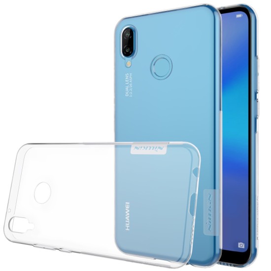 NILLKIN Nature 0.6mm Soft TPU Phone Case priekš Huawei P20 Lite - Caurspīdīgs - silikona aizmugures apvalks (bampers, vāciņš, slim TPU silicone case shell cover, bumper)