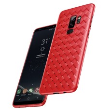 BASEUS BV Woven Texture Soft TPU Mobile Casing priekš Samsung Galaxy S9 G960 - Sarkans - silikona aizmugures apvalks (bampers, vāciņš, slim TPU silicone case shell cover, bumper)