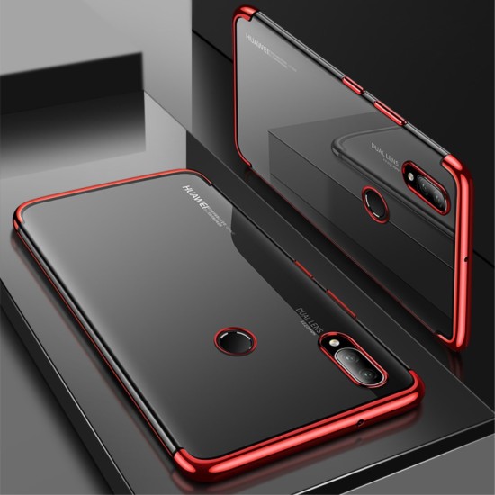 CAFELE Electroplating Soft TPU Phone Case priekš Huawei P20 Lite - Sarkans - silikona aizmugures apvalks (bampers, vāciņš, ultra slim TPU silicone case cover, bumper)