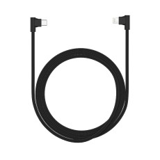 Devia 1M King 90 Degree Type-C to 90 Degree Lightning cable - Melns - Apple iPhone / iPad lādēšanas un datu kabelis / vads ar 90 grādu spraudni