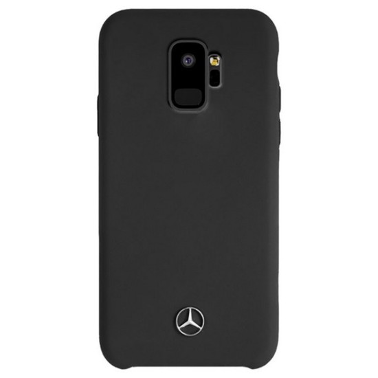 Mercedes Benz Hard Back Case MEHCS9SILBK priekš Samsung Galaxy S9 G960 - Melns - aizmugures apvalks (bampers, vāciņš, leather case cover, bumper)
