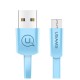 Usams 1.2M Noodle Flat U2 USB to Micro USB cable - Zils - microUSB lādēšanas un datu kabelis / vads