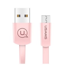 Usams 1.2M Noodle Flat U2 USB to Micro USB cable - Roza - microUSB lādēšanas un datu kabelis / vads