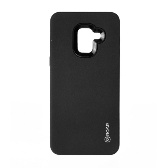 RoarKorea Rico Armor Back Case priekš Samsung Galaxy A6 (2018) A600 - Melns - triecienizturīgs silikona aizmugures apvalks (bampers, vāciņš, slim TPU silicone case shell cover, bumper)