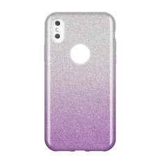 Forcell Shining Case priekš Samsung Galaxy A6 Plus (2018) A605 - Caurspīdīgs / Violets - silikona aizmugures apvalks (bampers, vāciņš, ultra slim TPU silicone case cover, bumper)