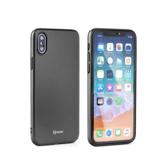 RoarKorea Darker series Matte Hard Protective Back Case priekš Huawei Y6 (2018) - Melns - matēts plastikas aizmugures apvalks (bampers, vāciņš, PU back cover, bumper shell)