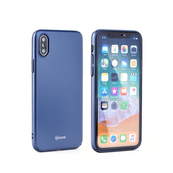 RoarKorea Darker series Matte Hard Protective Back Case priekš Samsung Galaxy A6 Plus (2018) A605 - Zilā - matēts plastikas aizmugures apvalks (bampers, vāciņš, PU back cover, bumper shell)