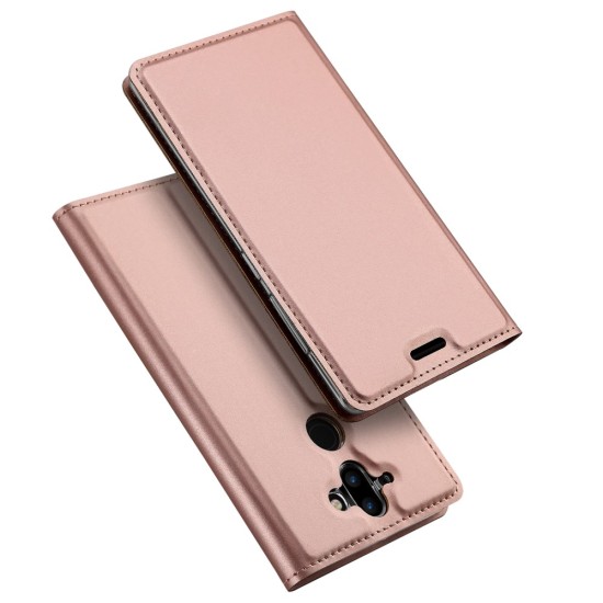 Dux Ducis Skin Pro series priekš Nokia 8 Sirocco - Rozā Zelts - sāniski atverams maciņš ar magnētu un stendu (ādas maks, grāmatiņa, leather book wallet case cover stand)