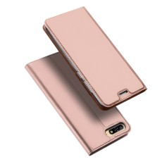 Dux Ducis Skin Pro series priekš Huawei Y6 (2018) - Rozā Zelts - sāniski atverams maciņš ar magnētu un stendu (ādas maks, grāmatiņa, leather book wallet case cover stand)