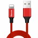 Baseus 1.8M Yiven 2A USB to Lightning cable - Sarkans - Apple iPhone / iPad lādēšanas un datu kabelis / vads