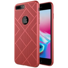 NILLKIN Air Series Heat Dissipation Matte PC Hard Case priekš Apple iPhone 8 Plus - Sarkans - plastikas aizmugures apvalks (bampers, vāciņš, PU back cover, bumper shell)