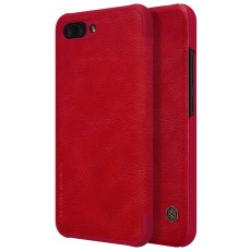 NILLKIN Qin Series Card Holder Leather Case priekš Huawei Honor 10 - Sarkans - sāniski atverams maciņš (ādas maks, grāmatiņa, leather book wallet case cover)