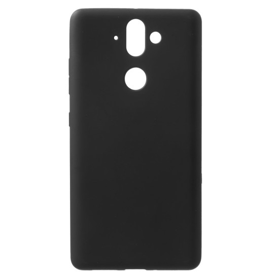 Double Sided Matte TPU Gel Case priekš Nokia 8 Sirocco - Melns - silikona aizmugures apvalks (bampers, vāciņš, slim TPU silicone case cover, bumper)