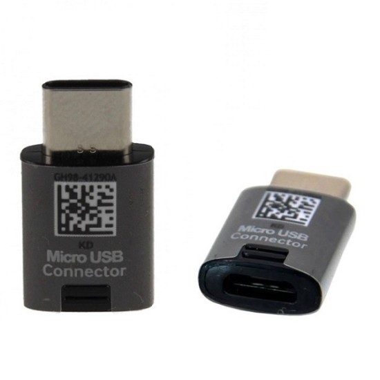Samsung GH98-41290A micro USB to Type-C 2A Converter Adapter (bez iepakojuma) - Melns - adapteris