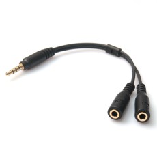 3.5mm Stereo Audio Male to 2 Female Headphone / Mic Splitter - 3.5mm audio sadalītājs pret 3.5mm mikrofona ieeju / 3.5mm austiņu izeju