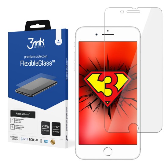3MK FlexibleGlass Hybrid Tempered Glass / Film protector priekš Apple iPhone 7 Plus / 8 Plus- hibrīds ekrāna aizsargstikls / aizsargplēve