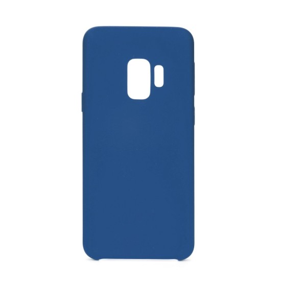 Forcell Silicone Case (Microfiber Soft Touch) для Samsung Galaxy S9 G960 - Тёмно Синий - матовая силиконовая накладка / бампер (крышка чехол, slim TPU silicone cover shell, bumper)