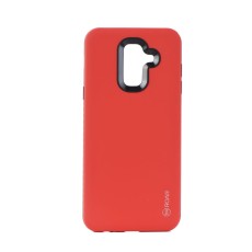 RoarKorea Rico Armor Back Case priekš Samsung Galaxy A6 Plus (2018) A605 - Sarkans - triecienizturīgs silikona aizmugures apvalks (bampers, vāciņš, slim TPU silicone case shell cover, bumper)