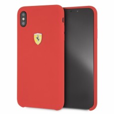 Ferrari Silicone Off Track series FESSIHCI65RE priekš Apple iPhone XS Max - Sarkans - silikona aizmugures apvalks (bampers, vāciņš, slim TPU case cover, bumper)