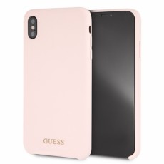 Guess Silicone series GUHCI65LSGLLP priekš Apple iPhone XS Max - Rozā - silikona aizmugures apvalks (bampers, vāciņš, slim TPU case cover, bumper)