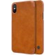 NILLKIN Qin Series Card Holder Leather Flip Case для Apple iPhone XR - Коричневый - чехол-книжка (кожаный чехол книжка, leather book wallet case cover)