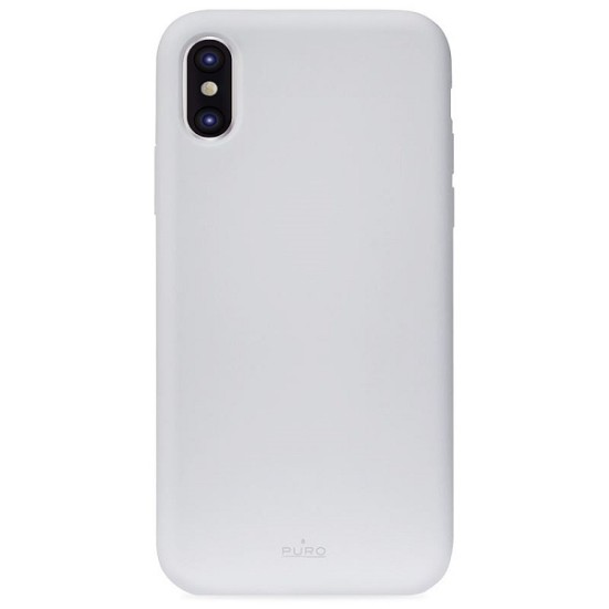 Puro Icon Microfiber Back Cover IPCX65ICONLBLUE priekš Apple iPhone XS Max - Pelēks - silikona aizmugures apvalks (bampers, vāciņš, slim TPU case cover, bumper)
