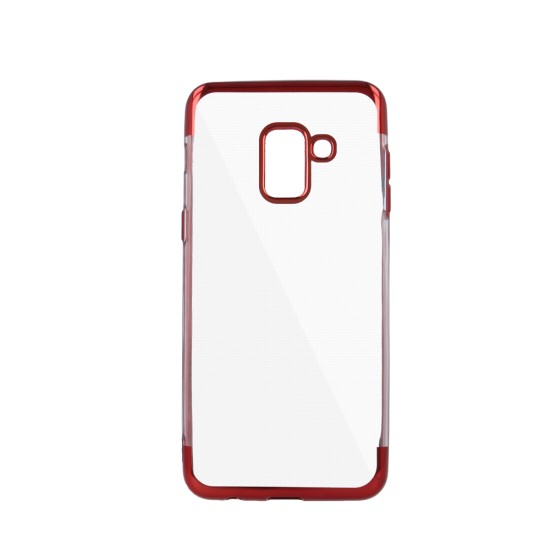 Plating Soft TPU Back Case priekš Apple iPhone XS Max - Sarkans - silikona aizmugures apvalks (bampers, vāciņš, slim TPU silicone case shell cover, bumper)