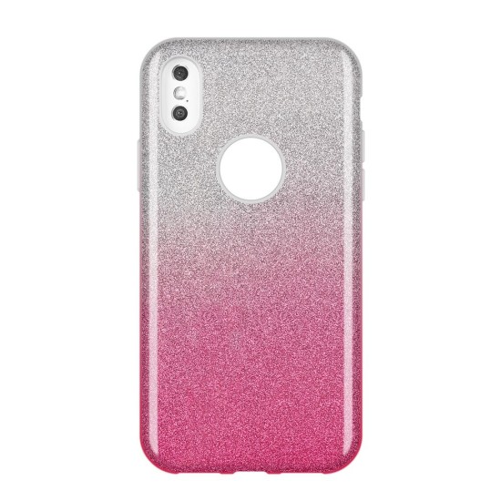 Forcell Shining Case priekš Samsung Galaxy J4 Plus (2018) J415 - Caurspīdīgs / Rozā - silikona aizmugures apvalks (bampers, vāciņš, ultra slim TPU silicone case cover, bumper)