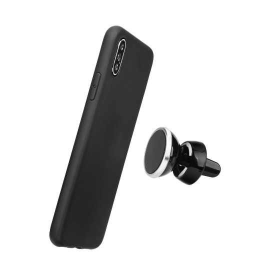 Forcell Soft Magnet Case (Microfiber) для Xiaomi Redmi 6 - Черный - матовая силиконовая накладка / бампер с металлической пластиной (крышка чехол, slim TPU silicone cover shell, bumper)