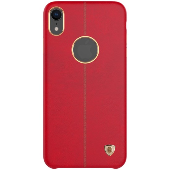 NILLKIN Englon Textured Leather Skin Hard Back Case для Apple iPhone XR - Красный - кожаная накладка / бампер (крышка чехол, leather cover, bumper)