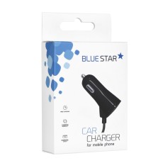 BlueStar Auto 12/24V Universāls Type-C / USB 3A Charger - Melns - USB Auto lādētājs ar spirālveida kabeli / vadu telefoniem un planšetdatoriem