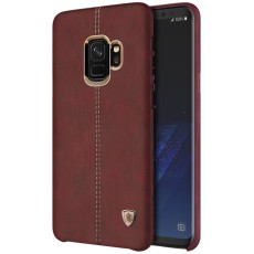 NILLKIN Englon Textured Leather Skin Hard Back Case priekš Samsung Galaxy S9 G960 - Brūns - ādas aizmugures apvalks (bampers, vāciņš, leather cover, bumper)