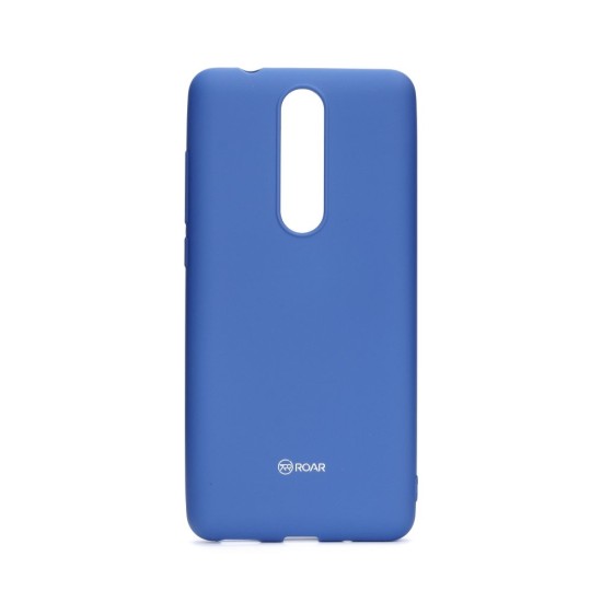 RoarKorea All Day Colorful Jelly Case priekš Nokia 5.1 (2018) - Zils - matēts silikona apvalks (bampers, vāciņš, slim TPU silicone cover shell, bumper)