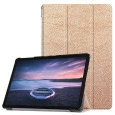 Tri-fold Stand PU Smart Auto Wake/Sleep Leather Case priekš Samsung Galaxy Tab S4 10.5-inch T830 / T835 - Rozā Zelts - sāniski atverams maciņš ar stendu