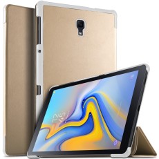 Tri-fold Stand PU Smart Auto Wake/Sleep Leather Case priekš Samsung Galaxy Tab A 10.5 (2018) T590 / T595 - Zelts - sāniski atverams maciņš ar stendu