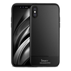 IPAKY Carbon Fiber Texture TPU Mobile Phone Case priekš Apple iPhone XS Max - Melns - silikona aizmugures apvalks (bampers, vāciņš, slim TPU silicone case shell cover, bumper)