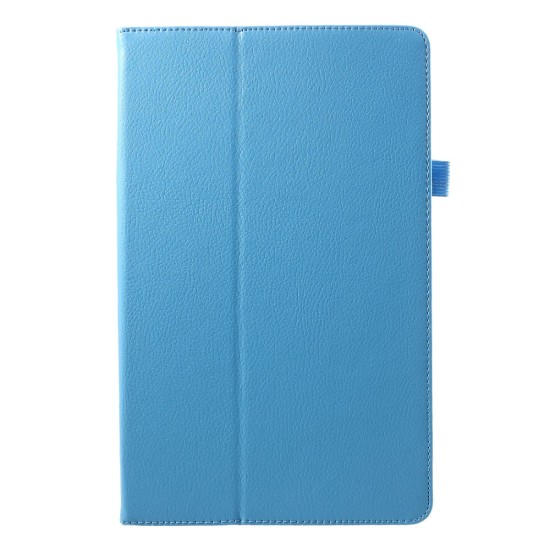 Lychee Leather Smart Cover Stand for Samsung Galaxy Tab A 10.5 (2018) T590 / T595 - Gaiši zils - sāniski atverams maciņš ar stendu (ādas maks, grāmatiņa, leather book wallet case cover stand)
