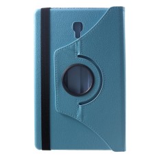 360 Rotary Litchi Skin Leather Cover w/ Stand for Samsung Galaxy Tab A 10.5 (2018) T590 / T595 - Gaiši zils - sāniski atverams maciņš ar stendu (ādas maks, grāmatiņa, leather book wallet case cover stand)