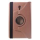 360 Rotary Litchi Skin Leather Cover w/ Stand for Samsung Galaxy Tab A 10.5 (2018) T590 / T595 - Rozā zelts - sāniski atverams maciņš ar stendu (ādas maks, grāmatiņa, leather book wallet case cover stand)