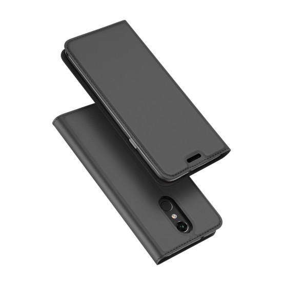 Dux Ducis Skin Pro series priekš LG Q7 Q610 - Tumši Pelēks - sāniski atverams maciņš ar magnētu un stendu (ādas maks, grāmatiņa, leather book wallet case cover stand)
