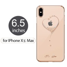 Kingxbar Swarovski Wish series priekš Apple iPhone XS Max - Zelts - plastikāta aizmugures apvalks ar kristāliem (bampers, vāciņš, slim TPU case cover, bumper)