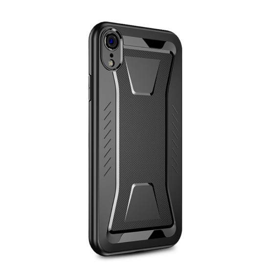 IPAKY Phantom Rhombus Series Anti-drop Soft TPU Case priekš Apple iPhone XR - Melns - Triecienizturīgs silikona aizmugures apvalks (bampers, vāciņš, slim TPU silicone case shell cover, bumper)