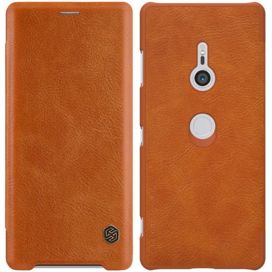 NILLKIN Qin Series Card Holder Leather Case для Sony Xperia XZ3 H9436 - Коричневый - чехол-книжка (кожаный чехол книжка, leather book wallet case cover)