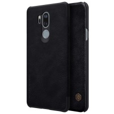 NILLKIN Qin Series Card Holder Leather Case priekš LG G7 ThinQ G710 - Melns - sāniski atverams maciņš (ādas maks, grāmatiņa, leather book wallet case cover)