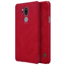 NILLKIN Qin Series Card Holder Leather Case priekš LG G7 ThinQ G710 - Sarkans - sāniski atverams maciņš (ādas maks, grāmatiņa, leather book wallet case cover)