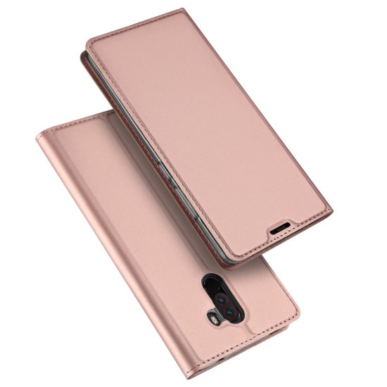 Dux Ducis Skin Pro series priekš Xiaomi Pocophone F1 - Rozā Zelts - sāniski atverams maciņš ar magnētu un stendu (ādas maks, grāmatiņa, leather book wallet case cover stand)