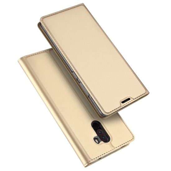Dux Ducis Skin Pro series priekš Xiaomi Pocophone F1 - Zelts - sāniski atverams maciņš ar magnētu un stendu (ādas maks, grāmatiņa, leather book wallet case cover stand)