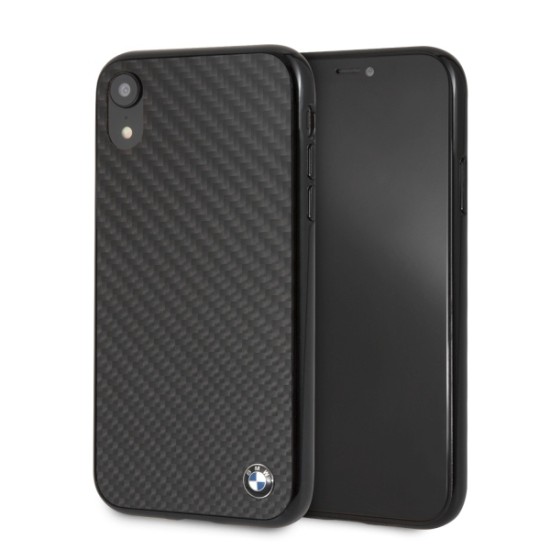 BMW Carbon Faceplate BMHCI61MBC priekš Apple iPhone XR - Melns - aizmugures apvalks (bampers, vāciņš, slim cover, bumper)